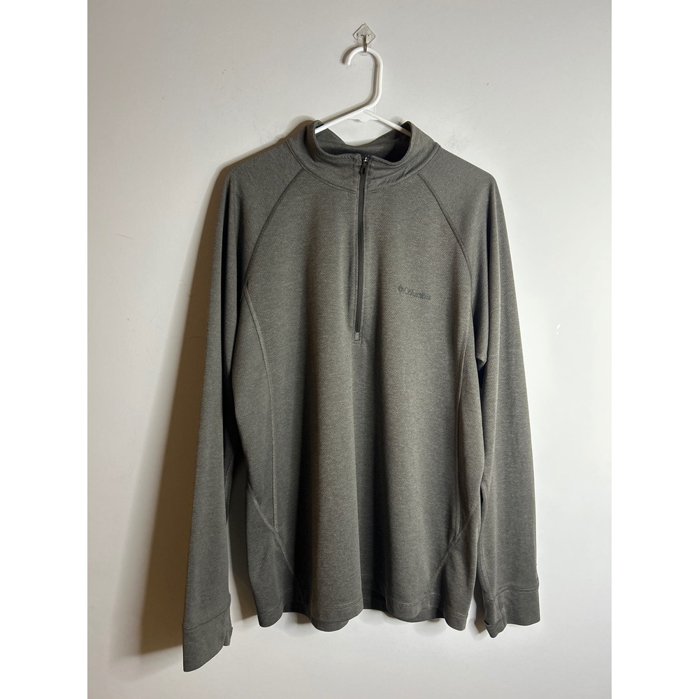 Columbia Omni Wick Gray 1/4 Zip Pullover With Thumb Holes Men Medium/Large